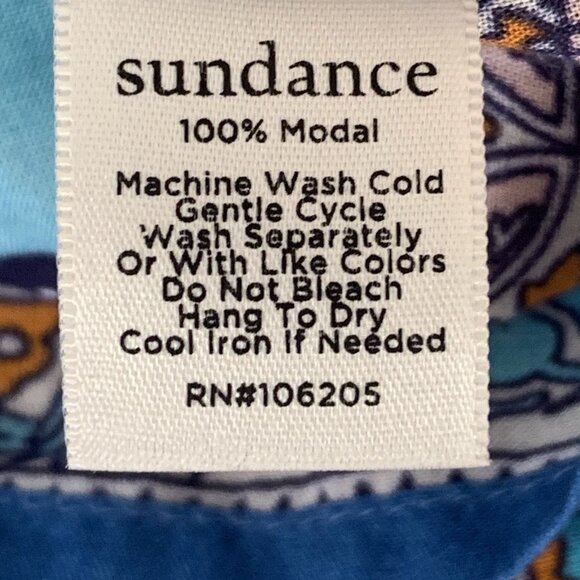 Sundance Island Medallion Sheer Poncho Womens Small Petite Oversized Blue Coast - Picture 5 of 6